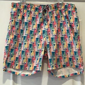 Michael’s Swim Shorts Trunks Size Extra Large Colorful Sailboats Made In USA